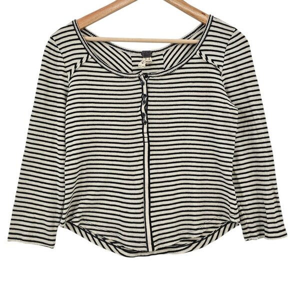 Free People We The Free Womens L Stars & Stripes Thermal Crop Henley - Picture 3 of 11